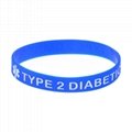 Type1 Type 2 Diabetic Medical Alert IDSilicone Bracelets Wristbands 4