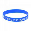 Type1 Type 2 Diabetic Medical Alert IDSilicone Bracelets Wristbands