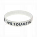 Type1 Type 2 Diabetic Medical Alert IDSilicone Bracelets Wristbands 5