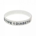 Type1 Type 2 Diabetic Medical Alert IDSilicone Bracelets Wristbands