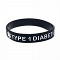 Type1 Type 2 Diabetic Medical Alert IDSilicone Bracelets Wristbands 6