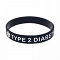 Type1 Type 2 Diabetic Medical Alert IDSilicone Bracelets Wristbands 7