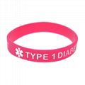 Type1 Type 2 Diabetic Medical Alert IDSilicone Bracelets Wristbands 9