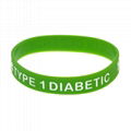 Type1 Type 2 Diabetic Medical Alert IDSilicone Bracelets Wristbands 10