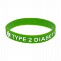 Type1 Type 2 Diabetic Medical Alert IDSilicone Bracelets Wristbands 11