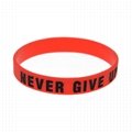 NEVER GIVE UP Motivational Rubber Bracelets Inspirational Silicone Wristbands 4