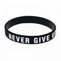 NEVER GIVE UP Motivational Rubber Bracelets Inspirational Silicone Wristbands