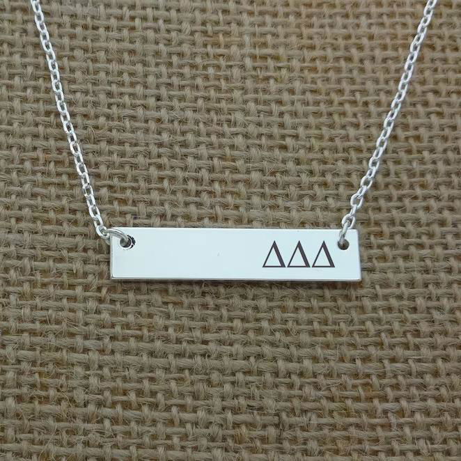 Sorority Jewelry Necklace Alpha Kappa Psi Sorority Bar Necklace 2