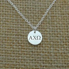 Sorority Dainty Phi Sigma Sigma Round Disc Necklace