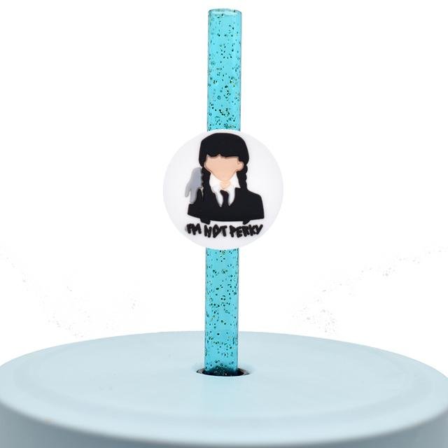 Wednesday Addams straw topper PVC american TV Characters addams Wednesday Enid  4