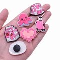 Boho Cowgirl Pink Shoe Charms for Crock Clog Decoration Peace Sandals Accessorie 4