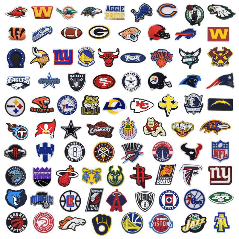 Sport Football Shoe Charm Accessories Decoration NFL Rugby Team Charms Pins 2