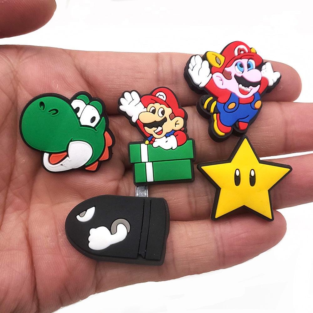 Mario Anime Croc Pins Cartoon Croc Charms Designer Shoe Charms for Decoration 3