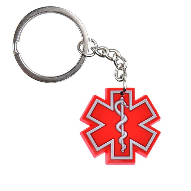  PVC Keychain Star Of Life Key Rings Star Of Life Key Holders 3