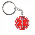  PVC Keychain Star Of Life Key Rings Star Of Life Key Holders