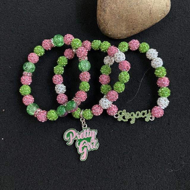  crystal beads women's group Greek sisters association gift bracelet 4