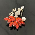 Rhinestone Sorority Brooch Pin for Women 1913 