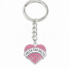 heart Shape diamond DELTA TAU DELTA keychain