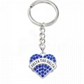 heart Shape diamond DELTA TAU DELTA keychain
