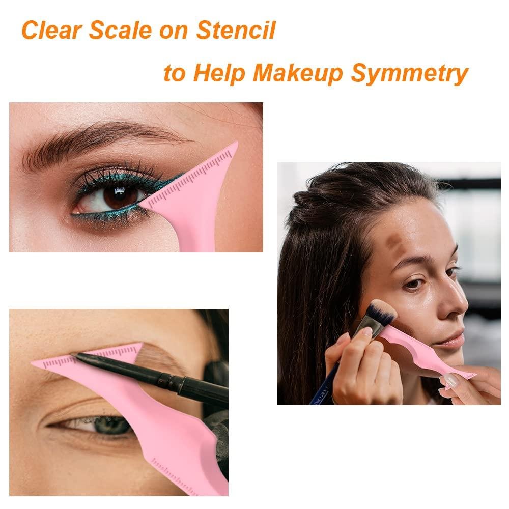  5 in 1 Silicone Eyeliner Stencils Reusable Clean Winged Liner for Eyes, 5