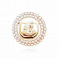 DOI Daughters of Isis Brooch Round Pearl Masonic Lapel Pin