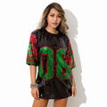 Greek Sorority Pink and green letter 08 Bling performance t-shirt jumper Top