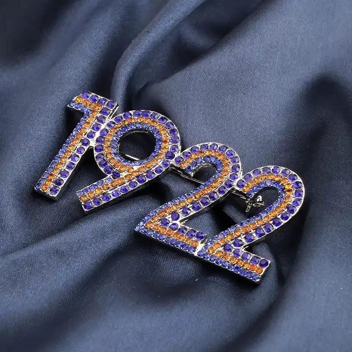 Gold blue sigma Gamma Rho greek sorority 1922 lapel pin brooch for soro sister  5