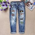 AKA Sorority Sigma Gamma Rho Patches Loose Baggy Plus Size Women'S Jeans 2