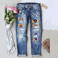 AKA Sorority Sigma Gamma Rho Patches Loose Baggy Plus Size Women'S Jeans