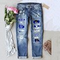 AKA Sorority Sigma Gamma Rho Patches Loose Baggy Plus Size Women'S Jeans 6