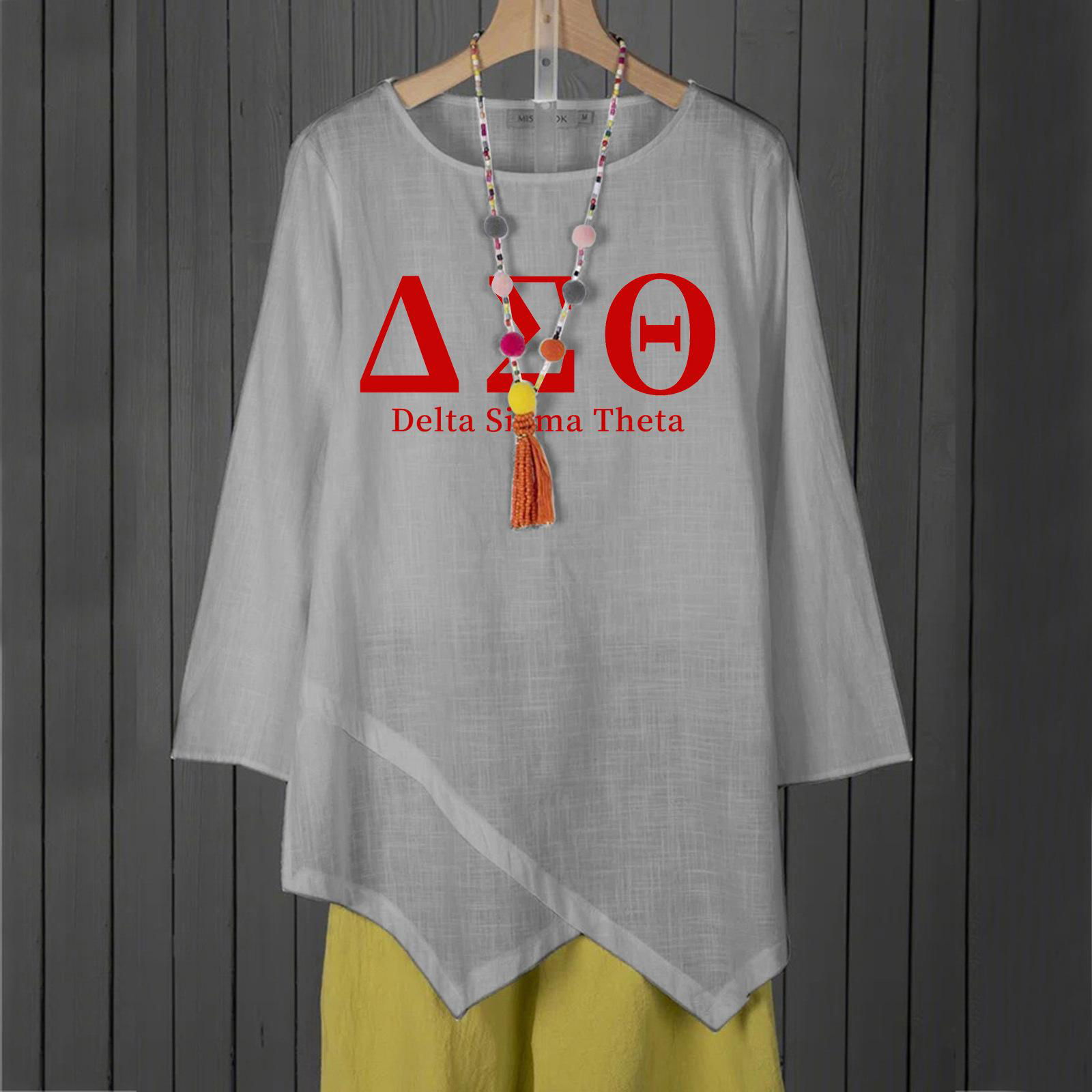 Women AKA DST SGRHO Long Sleeve Tunic Tops Ladies Baggy Summer T-Shirt Blouse  3