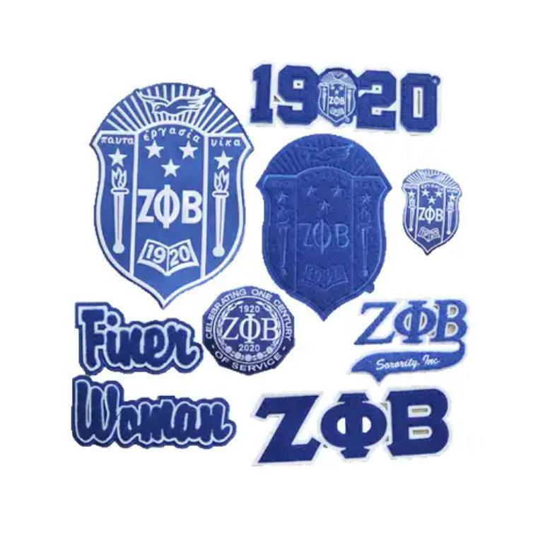 Zeta Chenille Patches Sorority Crest Sorority Patches Iron On 1920 Patch