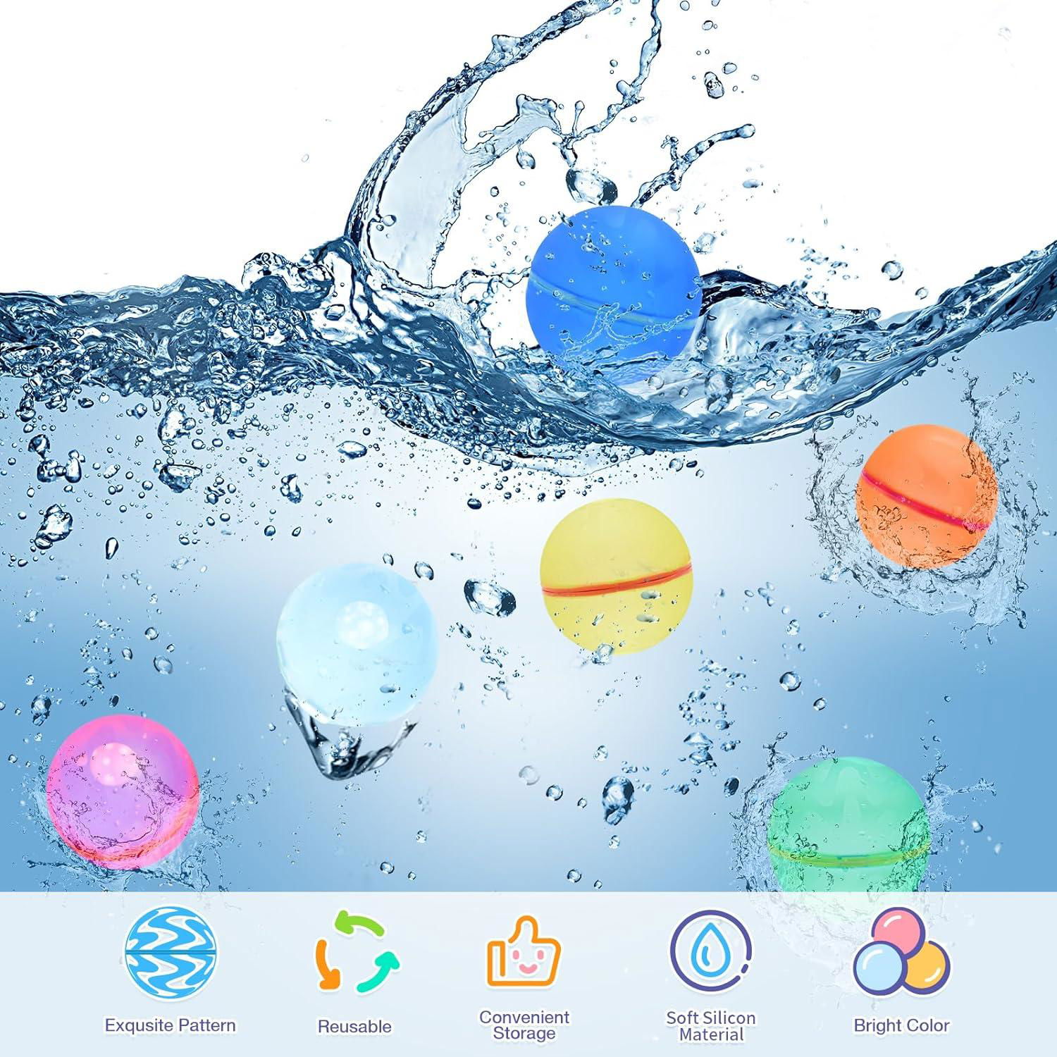 Reusable Water Bomb Balloons, Latex-Free Silicone Water Splash Ball  3