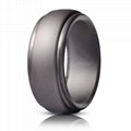 Step Edge Rubber Wedding Band Silicone Ring Men,