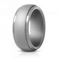Step Edge Rubber Wedding Band Silicone Ring Men,