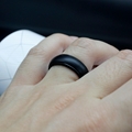 Step Edge Rubber Wedding Band Silicone Ring Men,