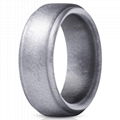 Step Edge Rubber Wedding Band Silicone Ring Men,