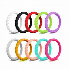 Stackable Braided Silicone Wedding Ring