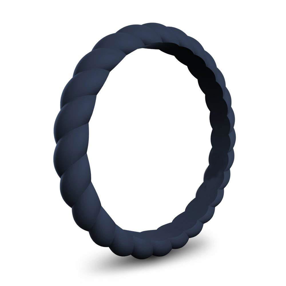 Stackable Braided Silicone Wedding Ring 3
