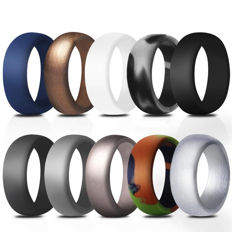 Breathable Grooves Men Combo Pack  Silicone Wedding Ring for Men 5