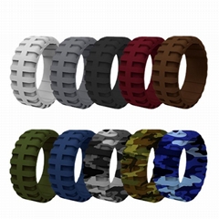 Breathable Grooves Men Combo Pack  Silicone Wedding Ring for Men