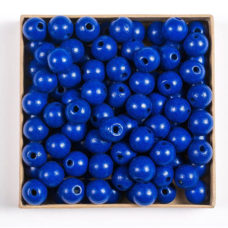 Wholesale Natural Round Colored Painted Wooden Beads for DIY Jewelry  4