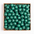 Wholesale Natural Round Colored Painted Wooden Beads for DIY Jewelry 