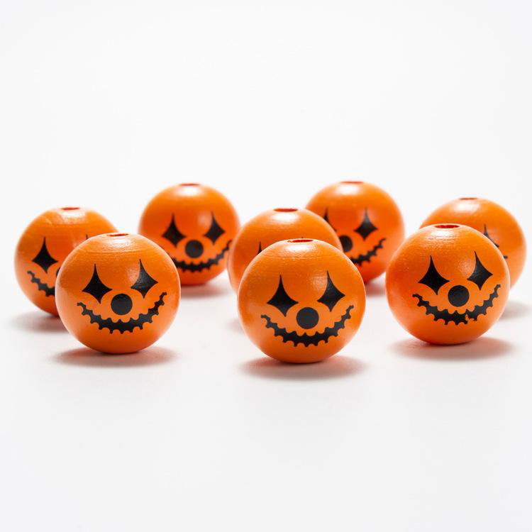 Halloween Wood Beads for Crafts-16mm 20mm 25mm Halloween Wooden Beads 5