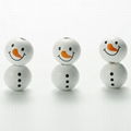 Christmas Snowman Wooden Bead Winter