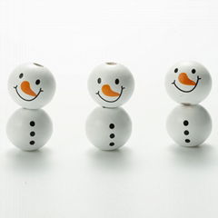 Christmas Snowman Wooden Bead Winter Wooden Bead