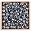 16mm Black White Checked Wood Beads for Handmade Jewelry