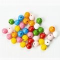 12mm Colorful Round Wooden Beads for Craft Round Paint Natural Wood Beads Loose  2
