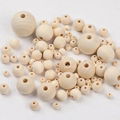 DIY 8-40mm Natural Wood Beads Round Spacer Wooden Beads Balls Charms For Jewelry 1