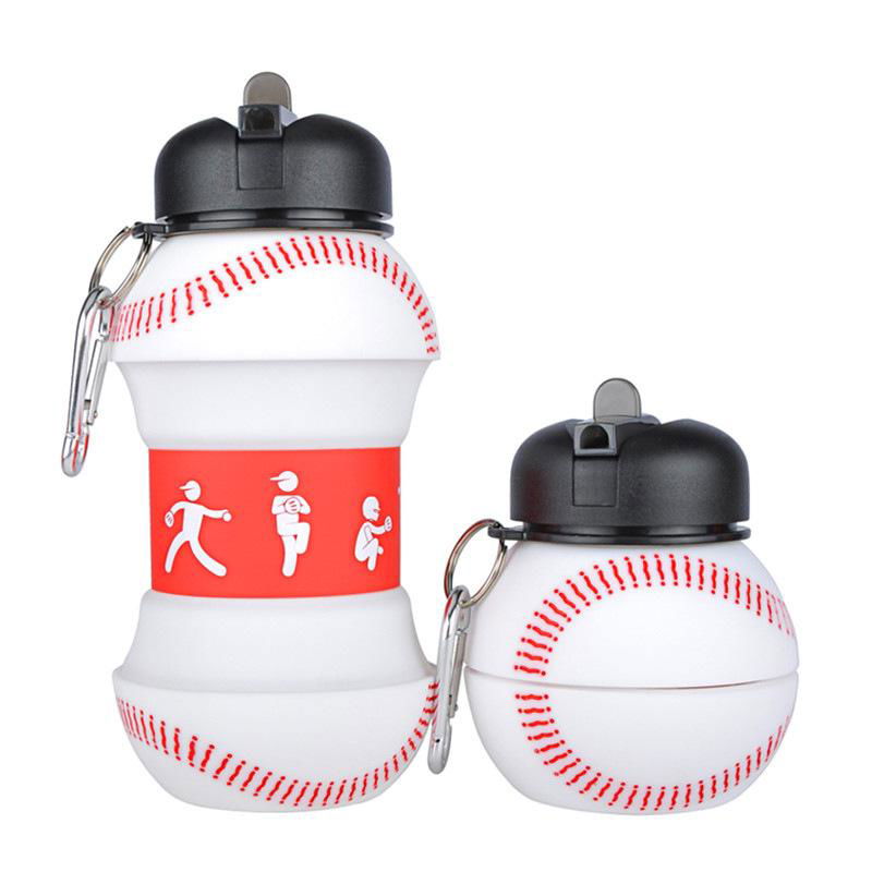 Kids Basketball Soccer Baseball Football Champi Sports Water Bottle Collapsible  4